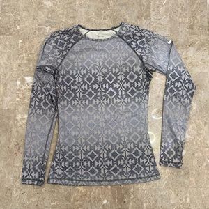 Nike Gray Print Long Sleeve w/ Thumb Hole Size S